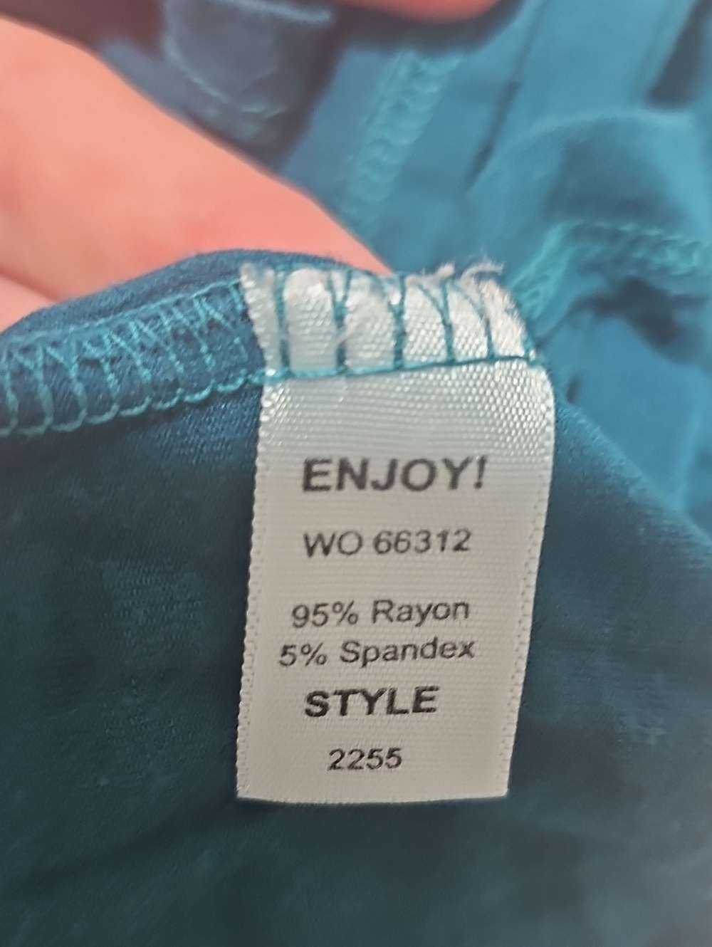 Michael Stars Teal Long Sleeve V-Neck Top - Picture 2 of 2